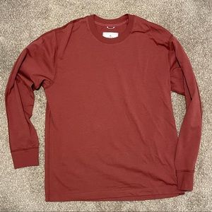 10/10 Reigning Champ 100% cotton long sleeve tshirt red clay size large
